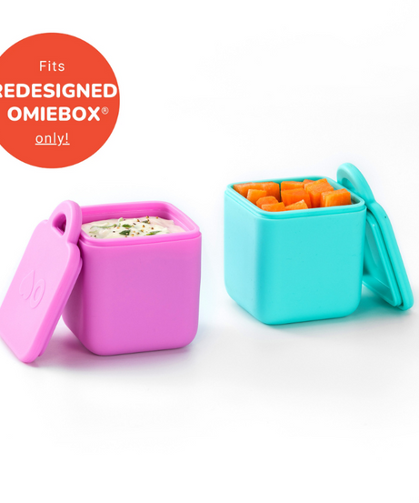 Omiebox - Bento Box Inner Compartment Containers 2pcs Pink/Turquoise