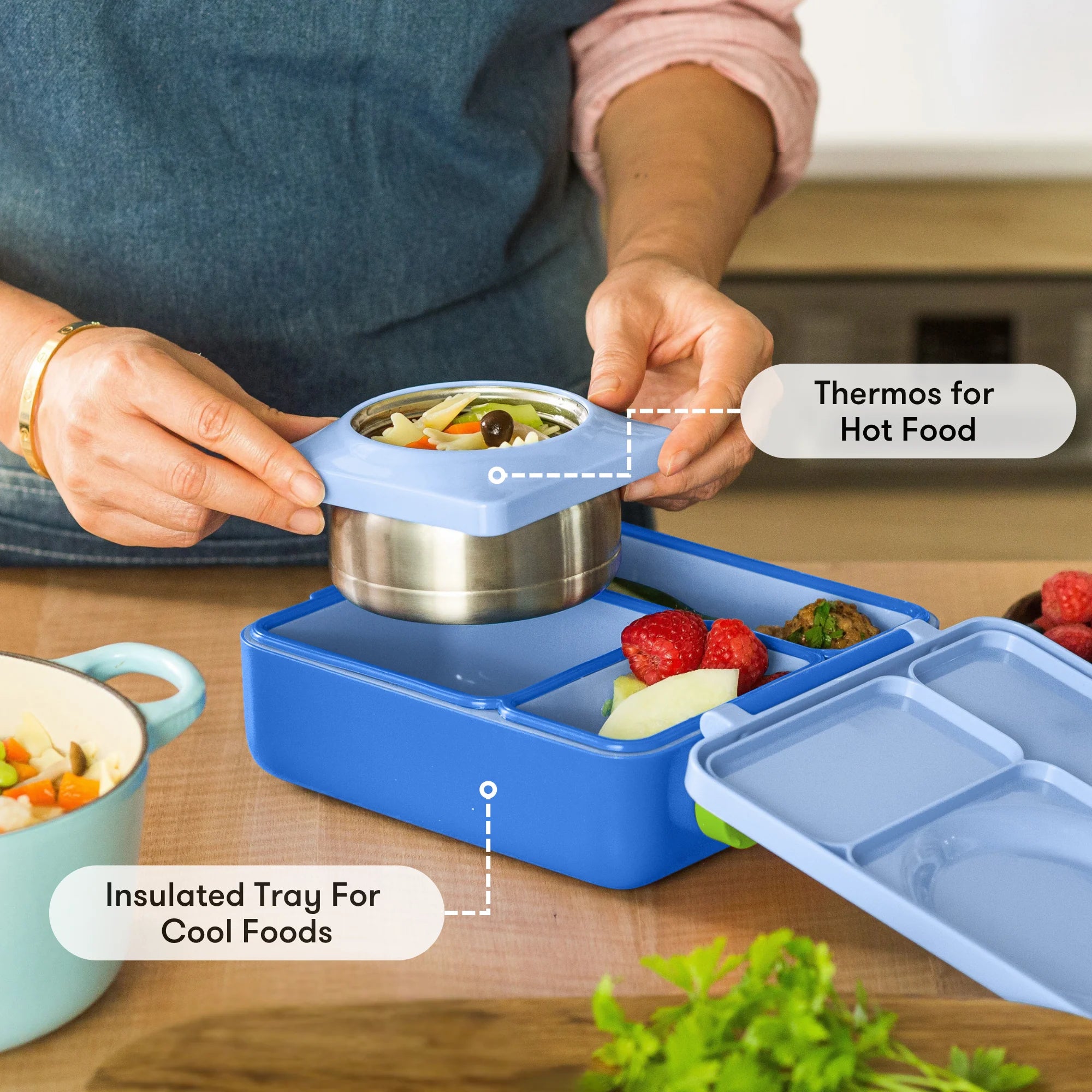 Omiebox - Insulated Ocean Blue Bento Lunch Box