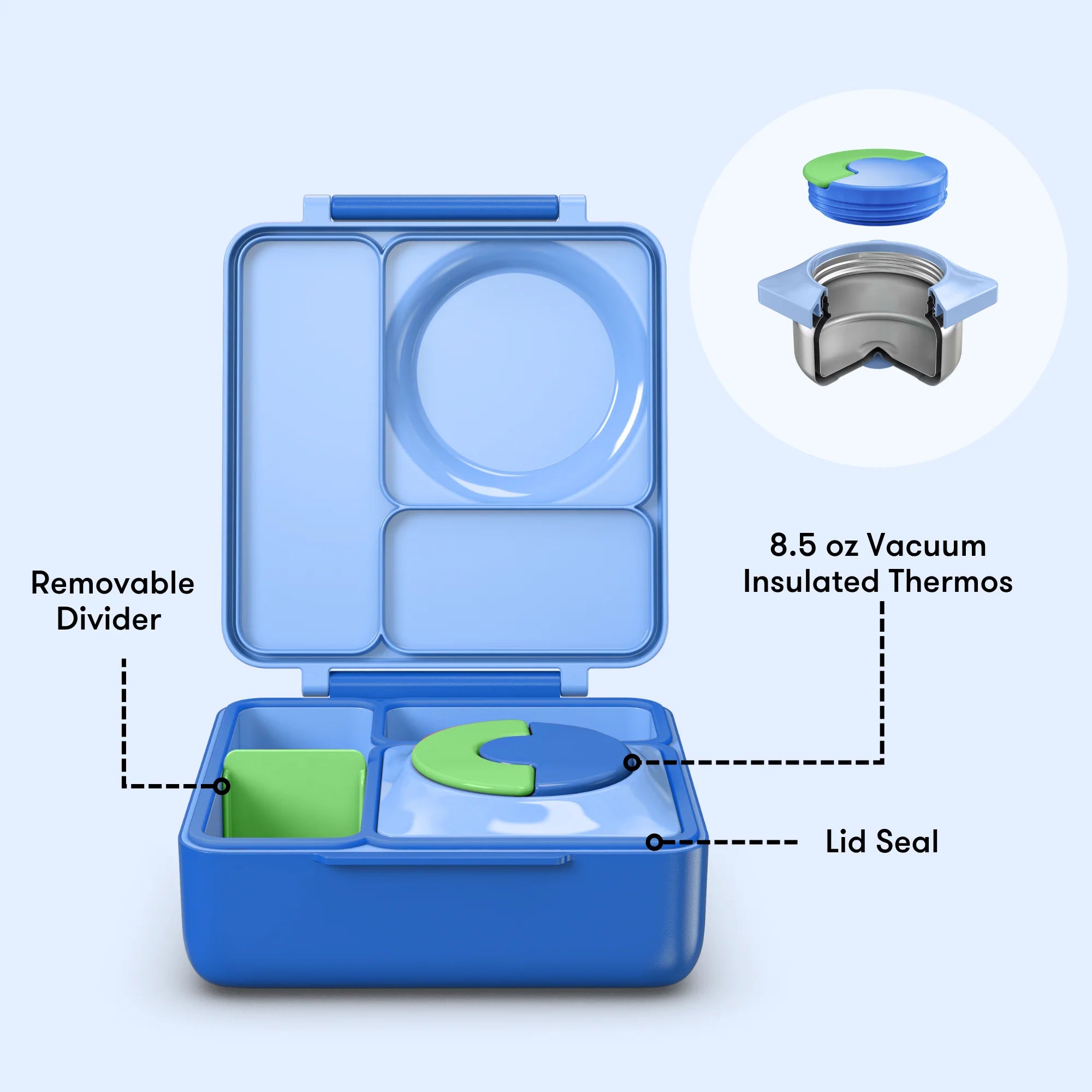 Omiebox - Insulated Ocean Blue Bento Lunch Box