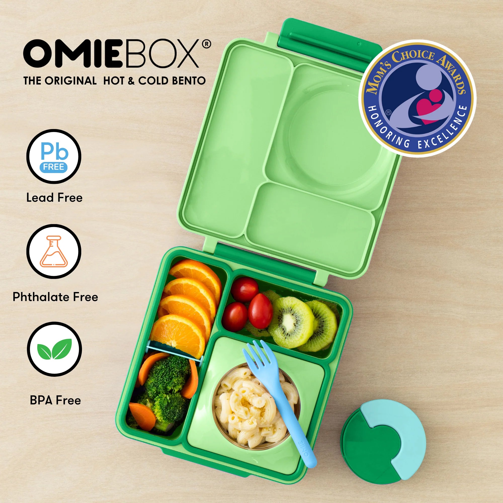 OmieBox - Insulated Apple Green Bento Lunch Box