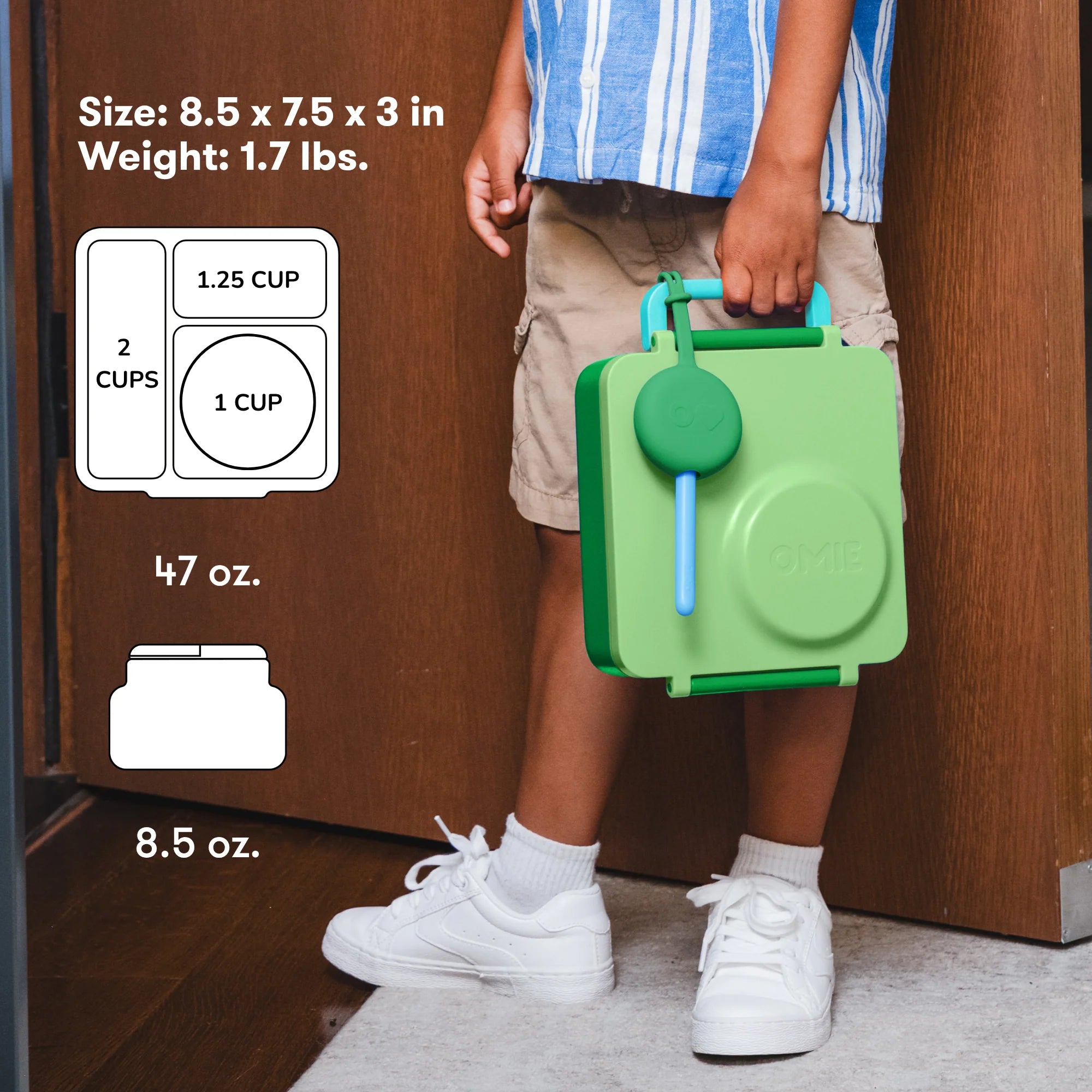 OmieBox - Insulated Apple Green Bento Lunch Box