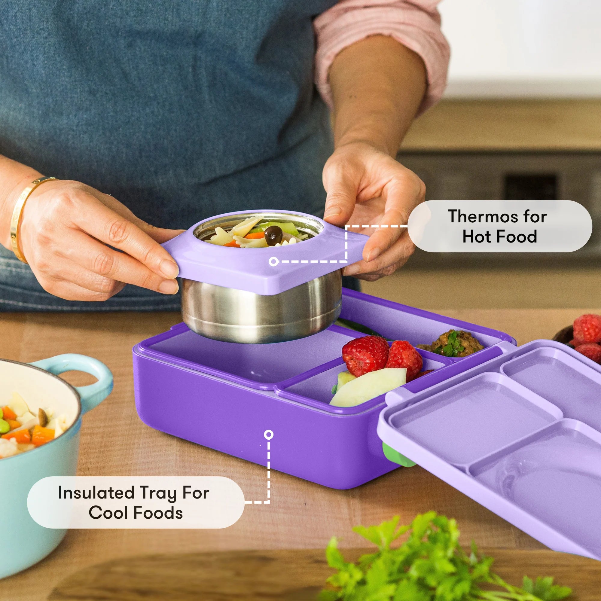Omiebox - Insulated Lilac Purple Bento Lunch Box