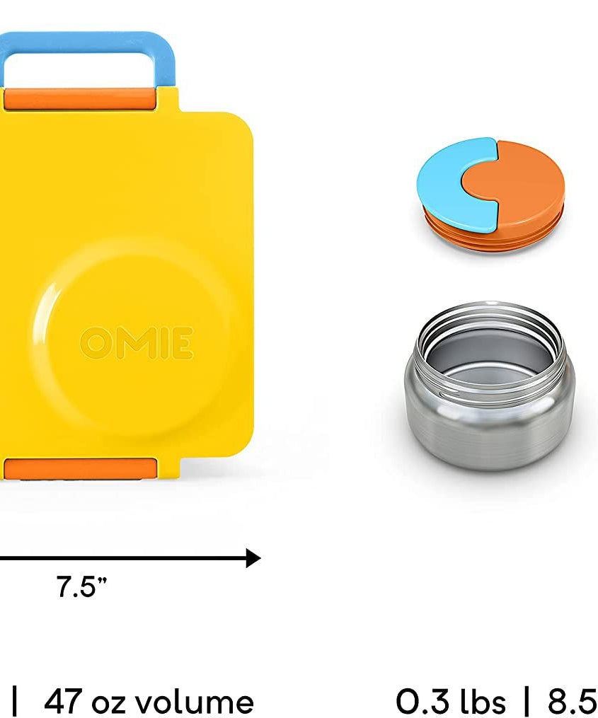 OmieBox Heat Insulated Yellow Bento Lunch Box