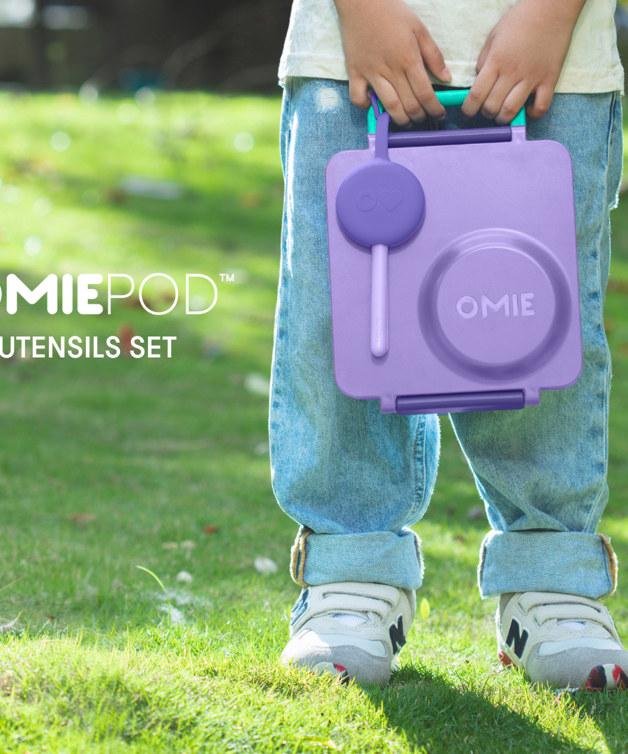 Omiebox - OmiePod Purple Silicone Fork and Spoon Set