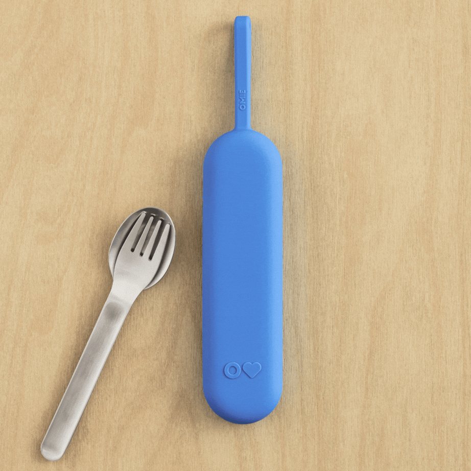 Omiebox - OmiePod UP Azure Silicone Fork and Spoon Set