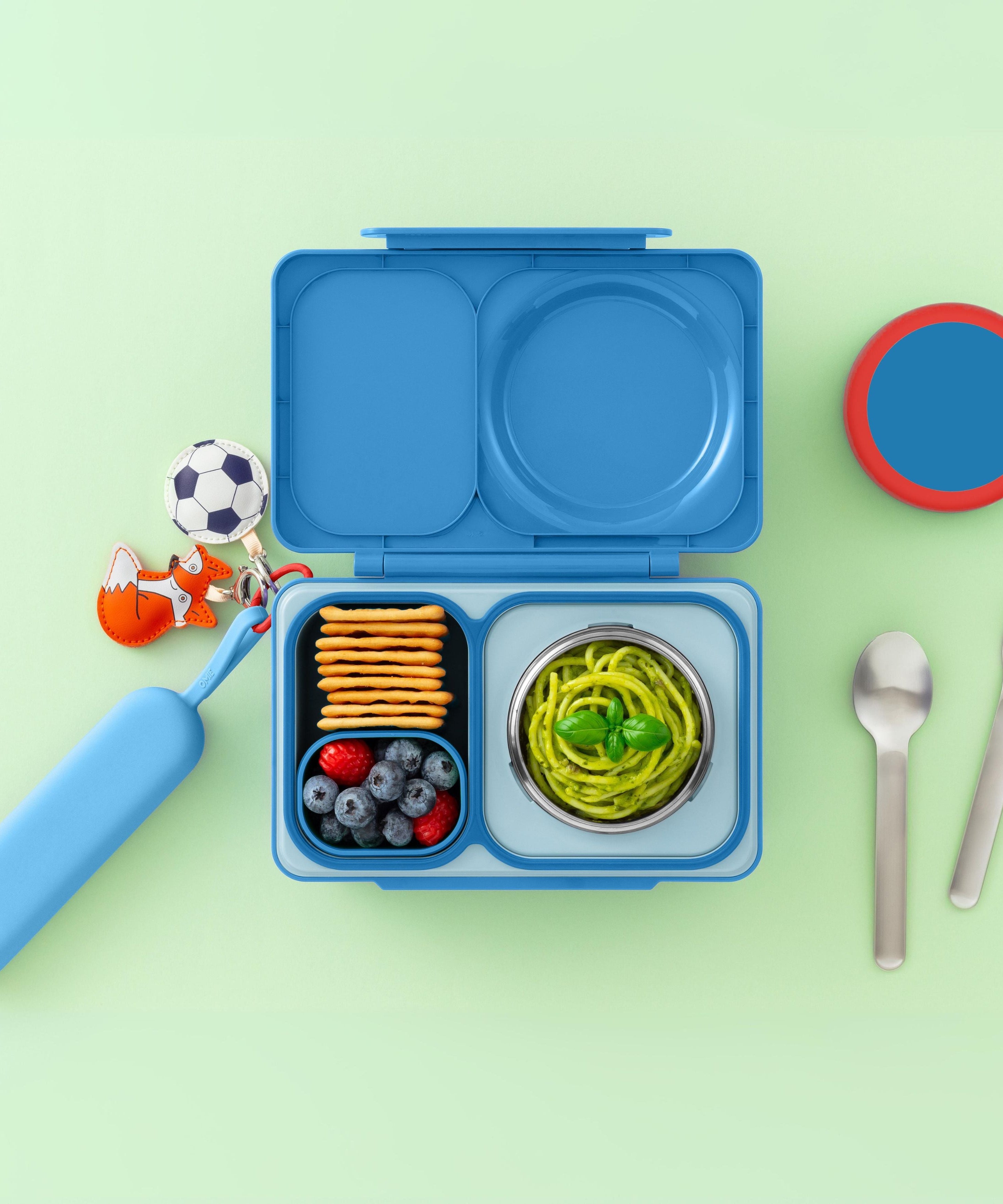 Omiebox - OmiePod UP Azure Silicone Fork and Spoon Set