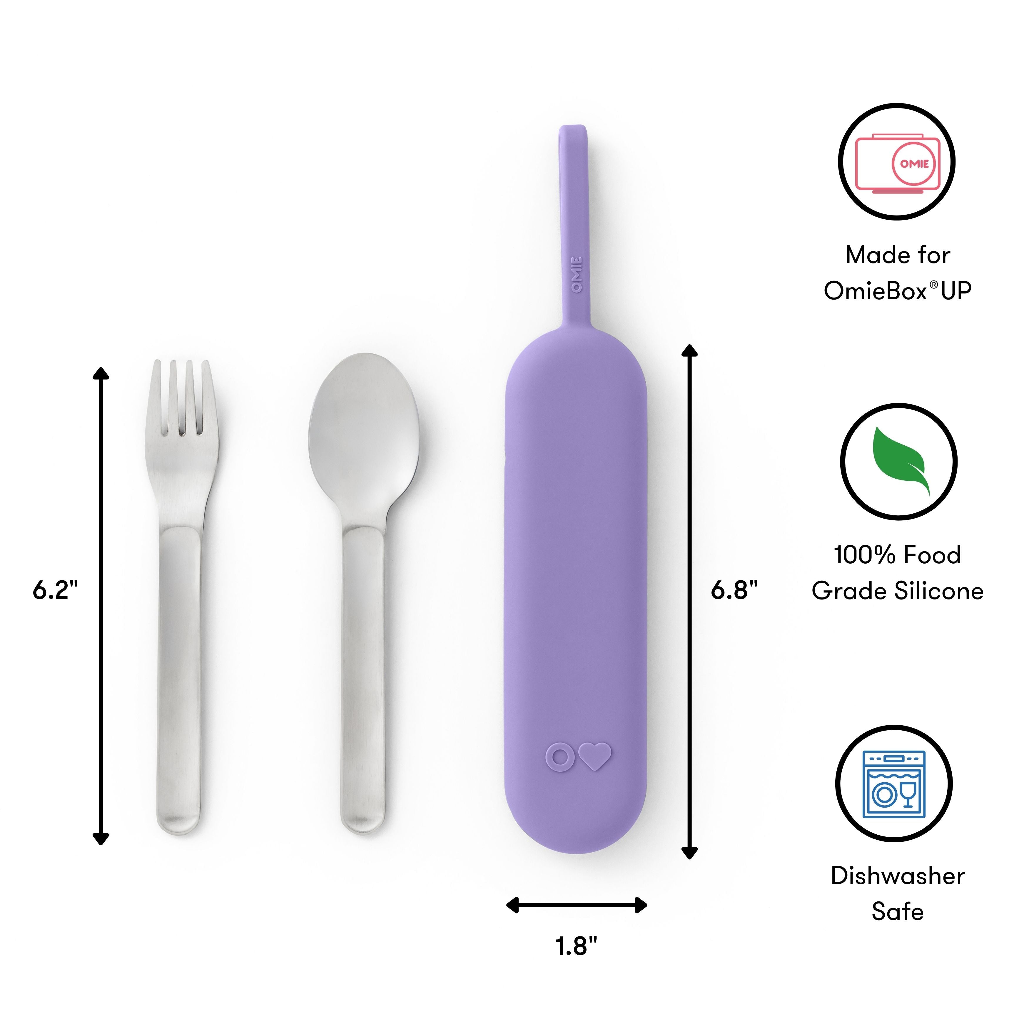 Omiebox - OmiePod UP Violet Silicone Fork and Spoon Set