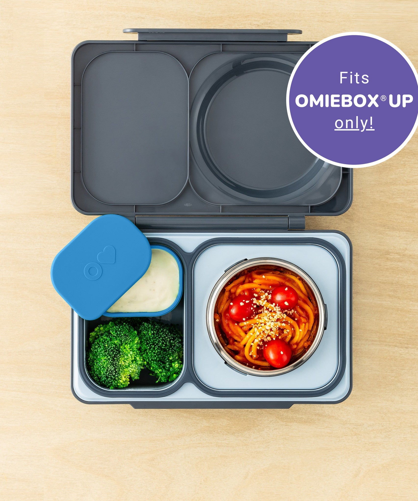 Omiebox - UP Bento Box Inner Compartment Containers 2pcs Blue/Orange