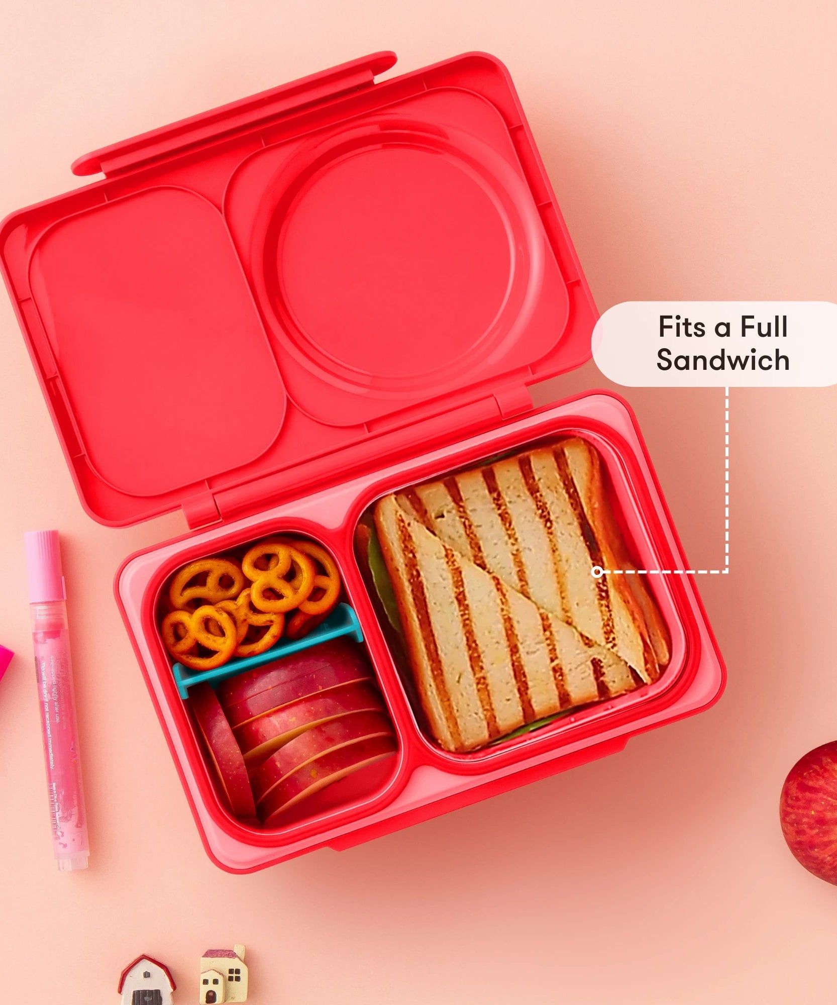 Omiebox - UP Heat Insulated 2nd Generation Cherry Pink Bento Lunch Box