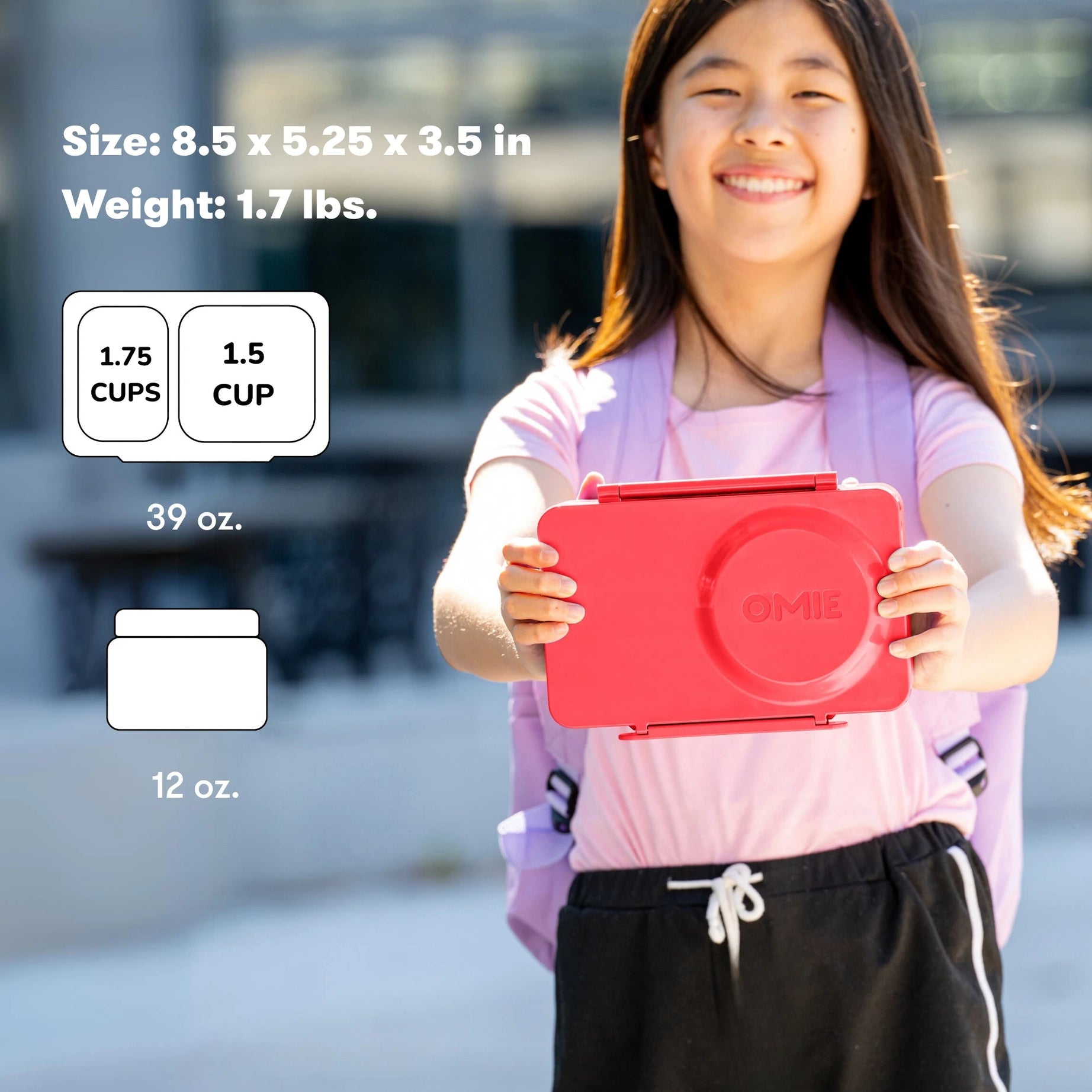 Omiebox - UP Heat Insulated 2nd Generation Cherry Pink Bento Lunch Box