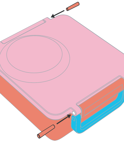 Omiebox - Spare Part: Sea Blue Clip and Hinge Pin 1 Piece