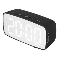 Present Time - Oval LED Silver Alarm Clock | Black