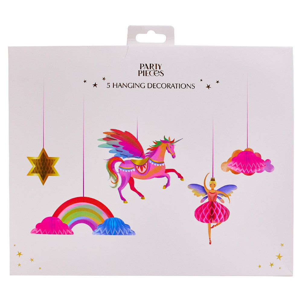 Party Pieces - Unicorn 5-Piece Party Hanging Decorations 