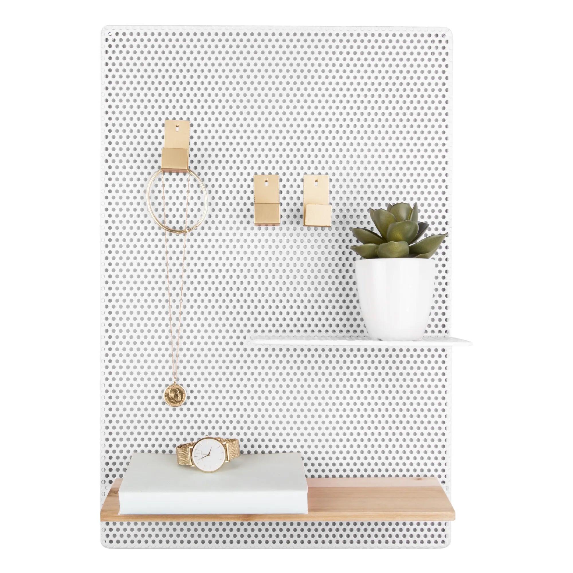 Present Time - Perforated Metal Memo Board | White