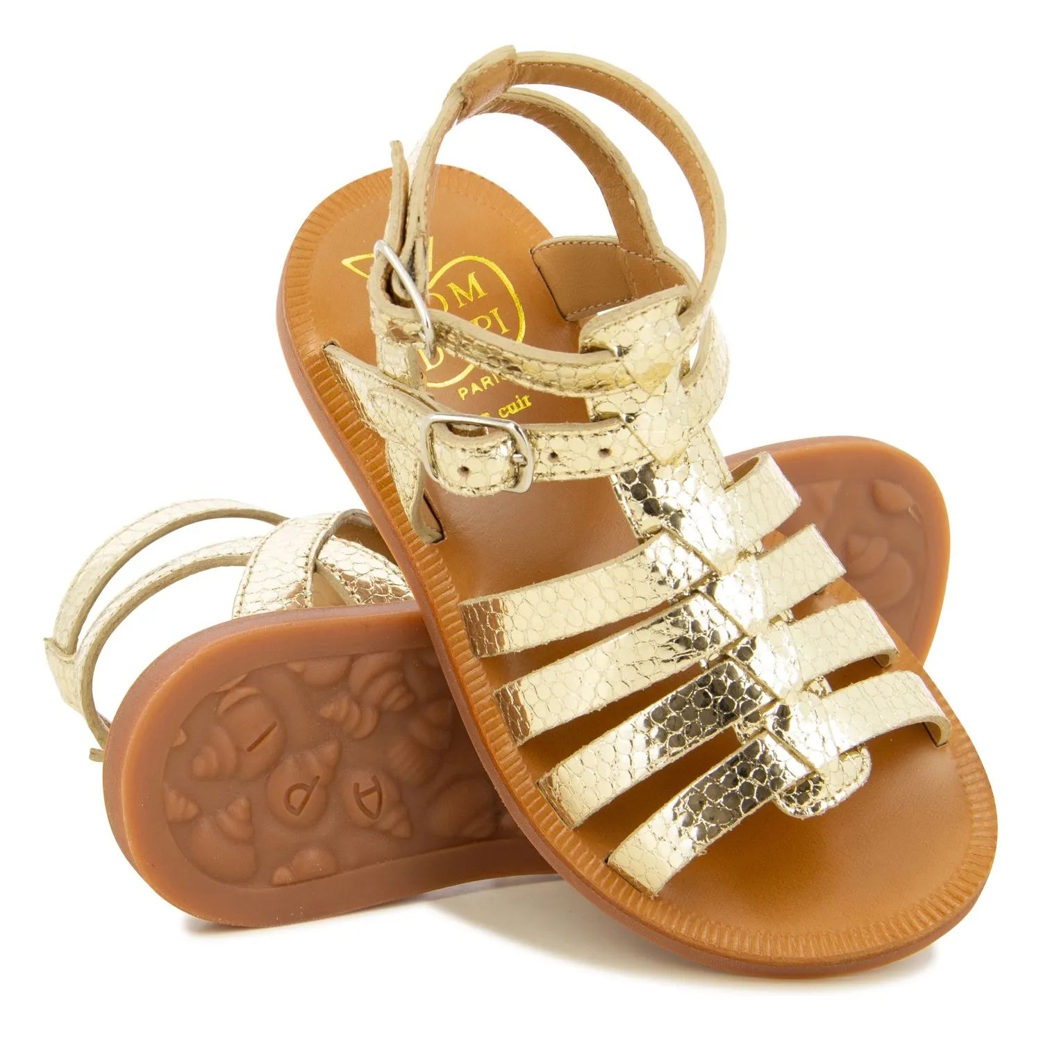 Pom d'Api - Gladiator Sandal Plagette | Gold