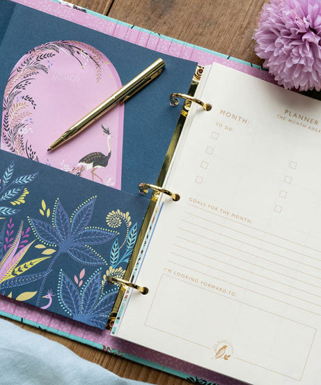 Portico Designs - Sara Miller: Ostrich and Palm Trees Organizer Planner
