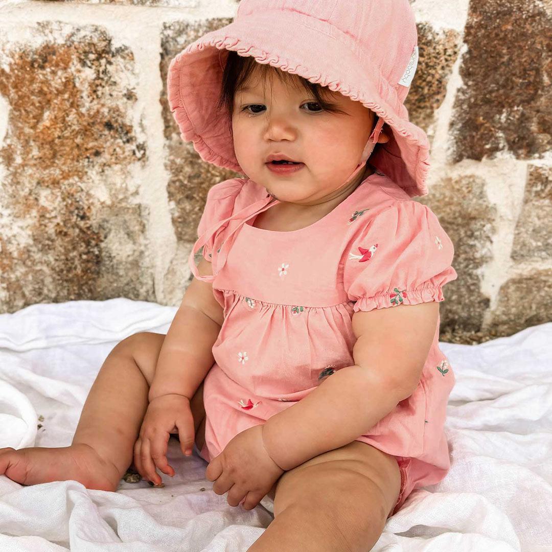 Purebaby Embroidered Bodysuit - Swallow Broderie-Bodysuits-Swallow Broderie-0-3m | Natural Baby Shower