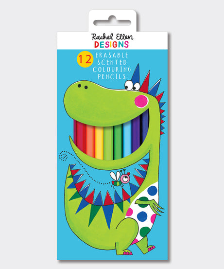Rachel Ellen - Dinosaur Scented and Eraser Colored Pencil Set