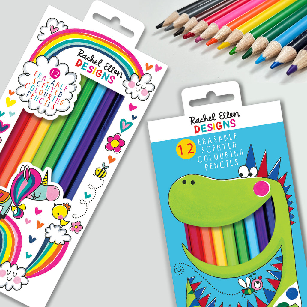 Rachel Ellen - Dinosaur Scented and Eraser Colored Pencil Set