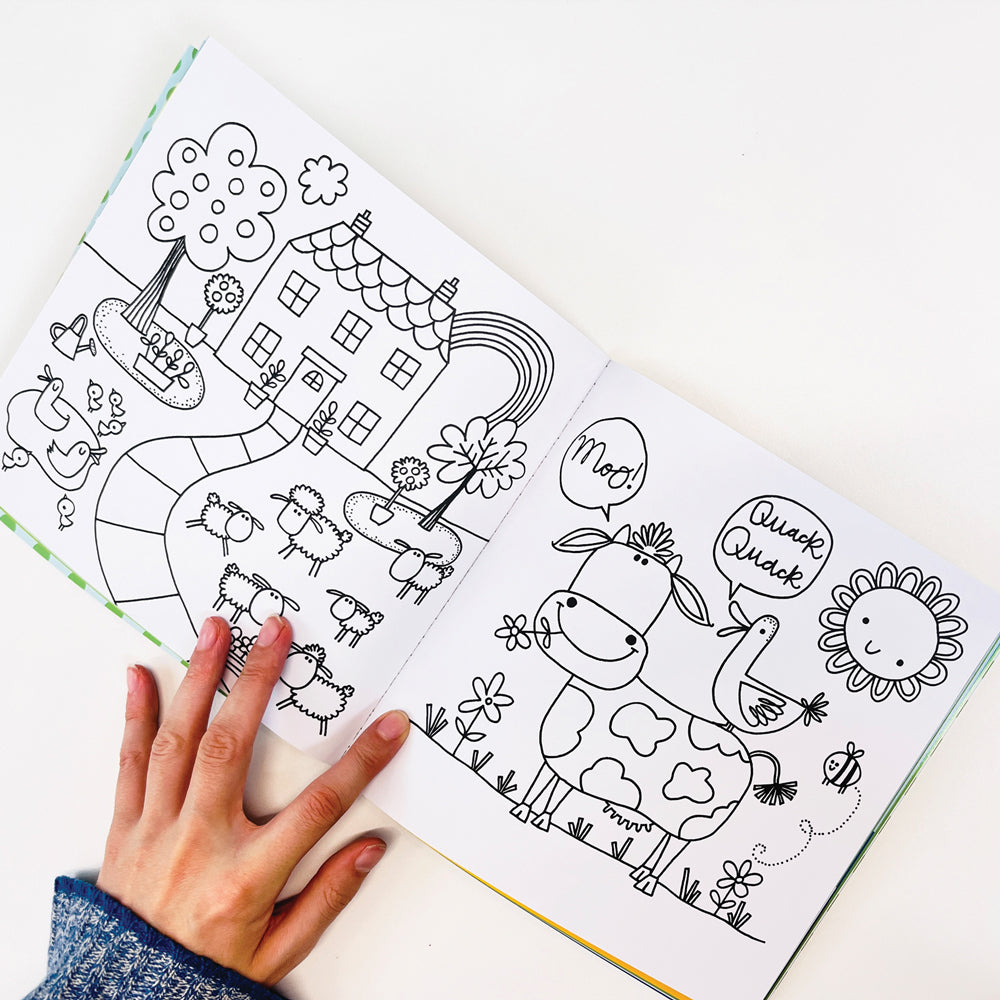 Rachel Ellen - On The Farm Sticker Scene Colouring and Activity Book