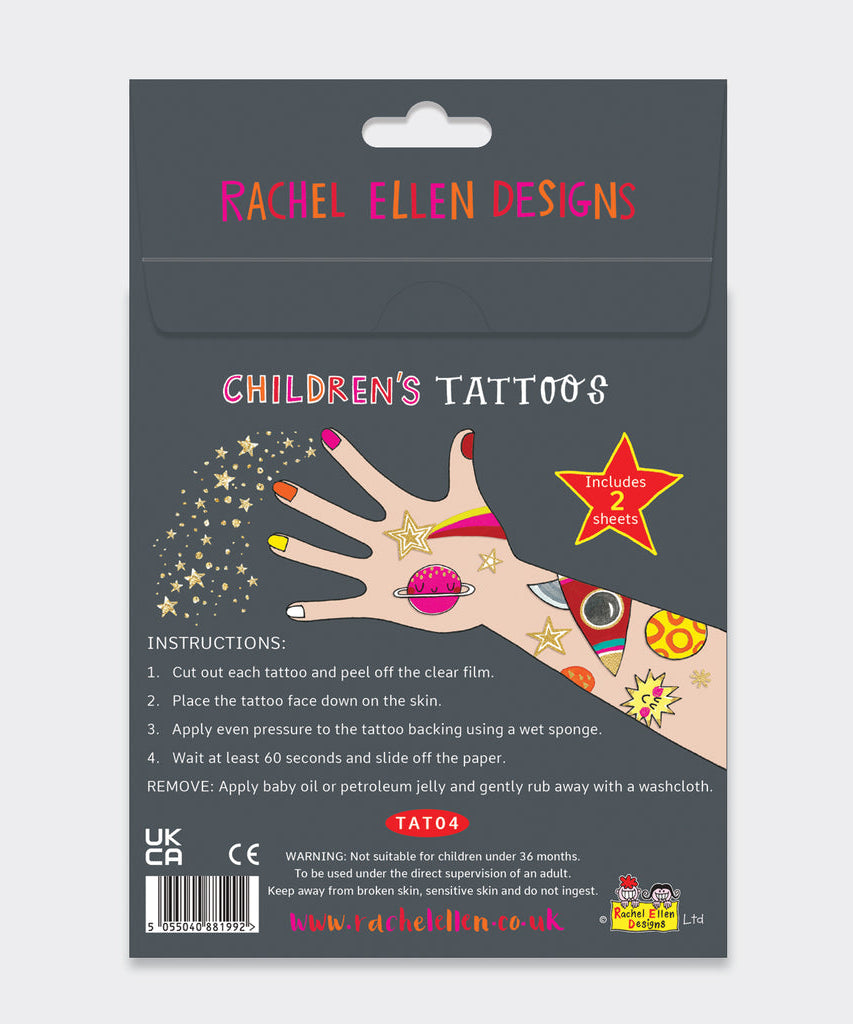 Rachel Ellen - To The Moon Children's Temporary Tattoos