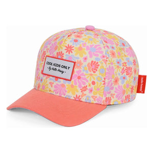 Hello Hossy - Retro Flowers Curved Visor Hat | Pink