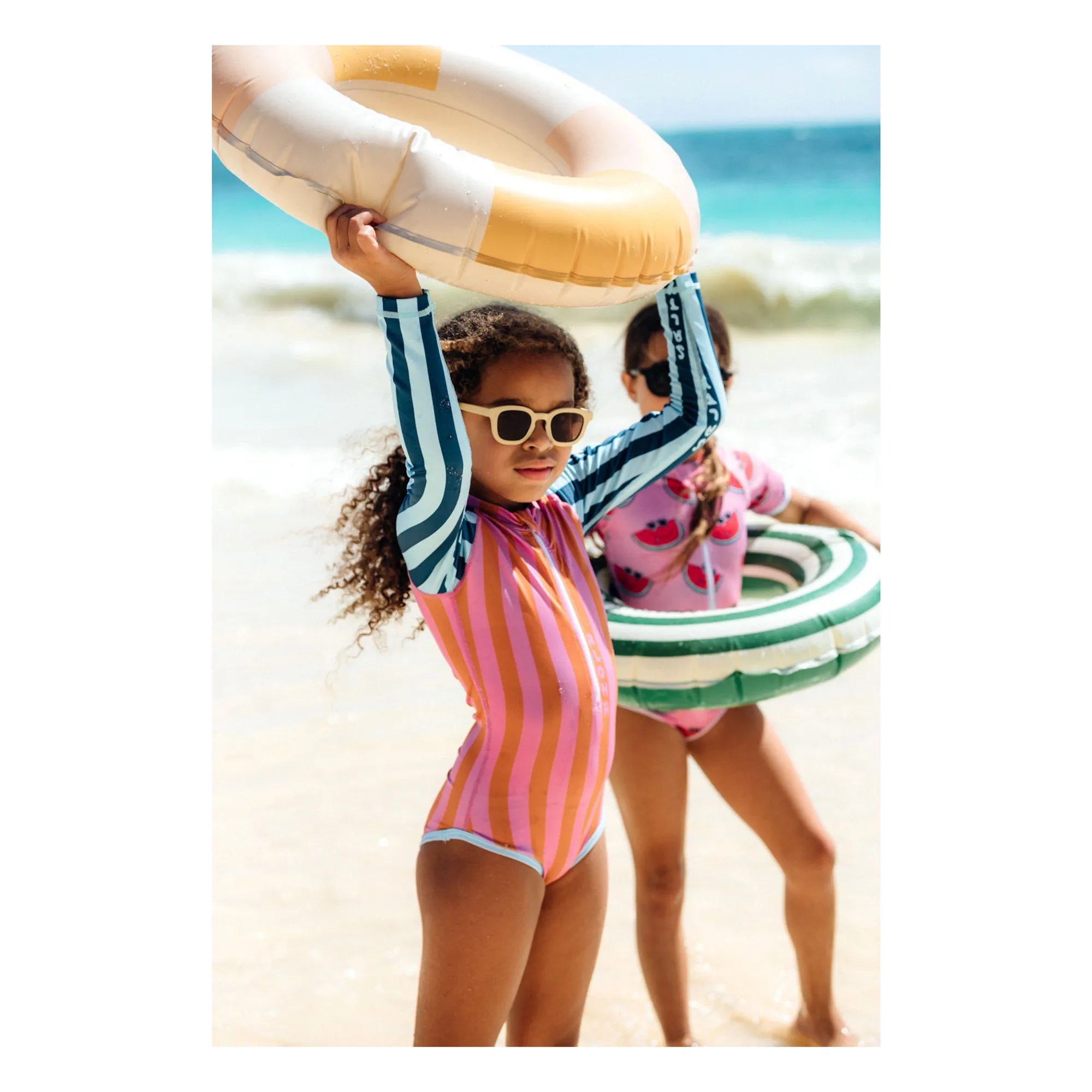 Beach & Bandits - Salty Stripes Anti-UV Swimsuit Made from Recycled Fibers | Navy