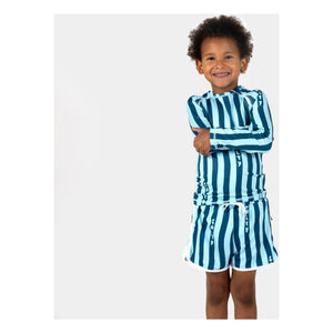 Beach & Bandits - Salty Stripes Trunk UV Protective Swimsuit Shorts | Navy Blue