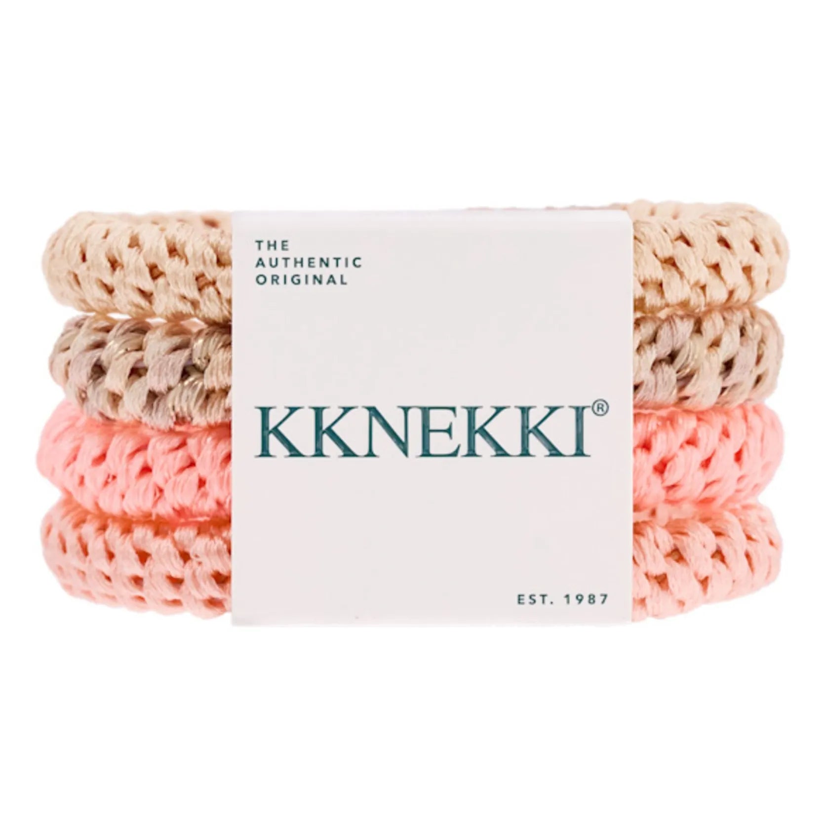 Bon Dep - 4-piece Kknekki 63 Elastic Hair Tie Set | Coral