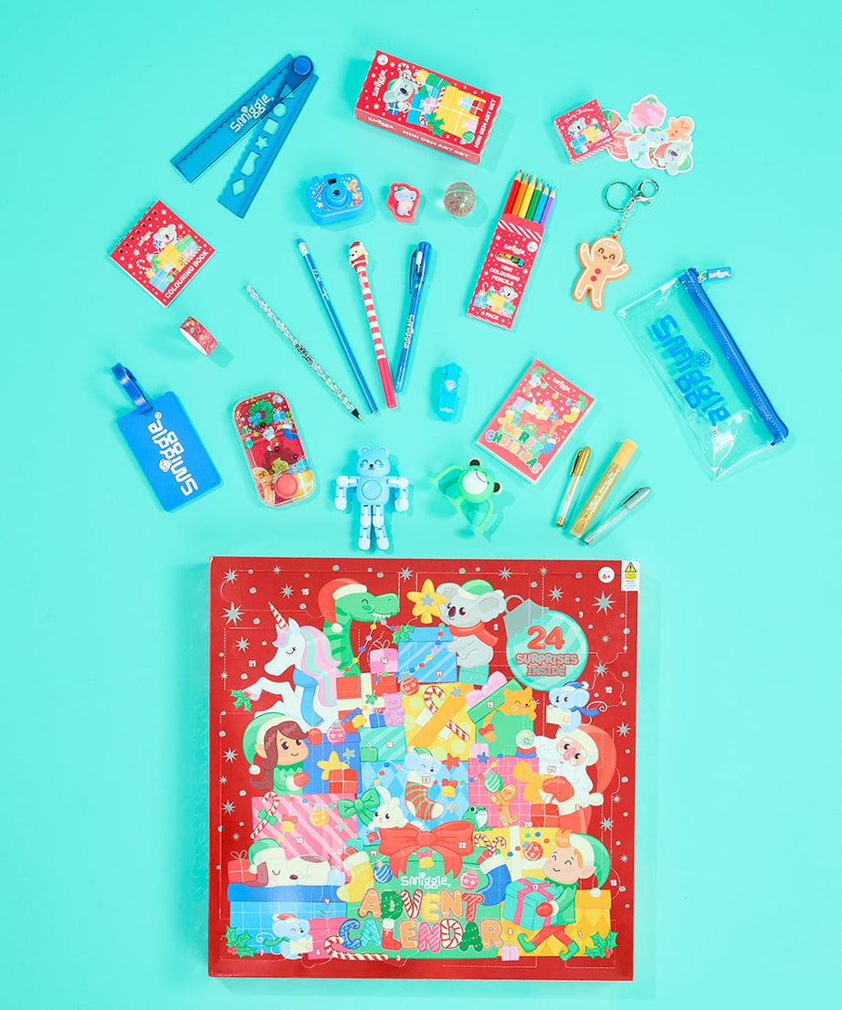 Smiggle - 2026 Christmas Calendar Stationery and Toy Set