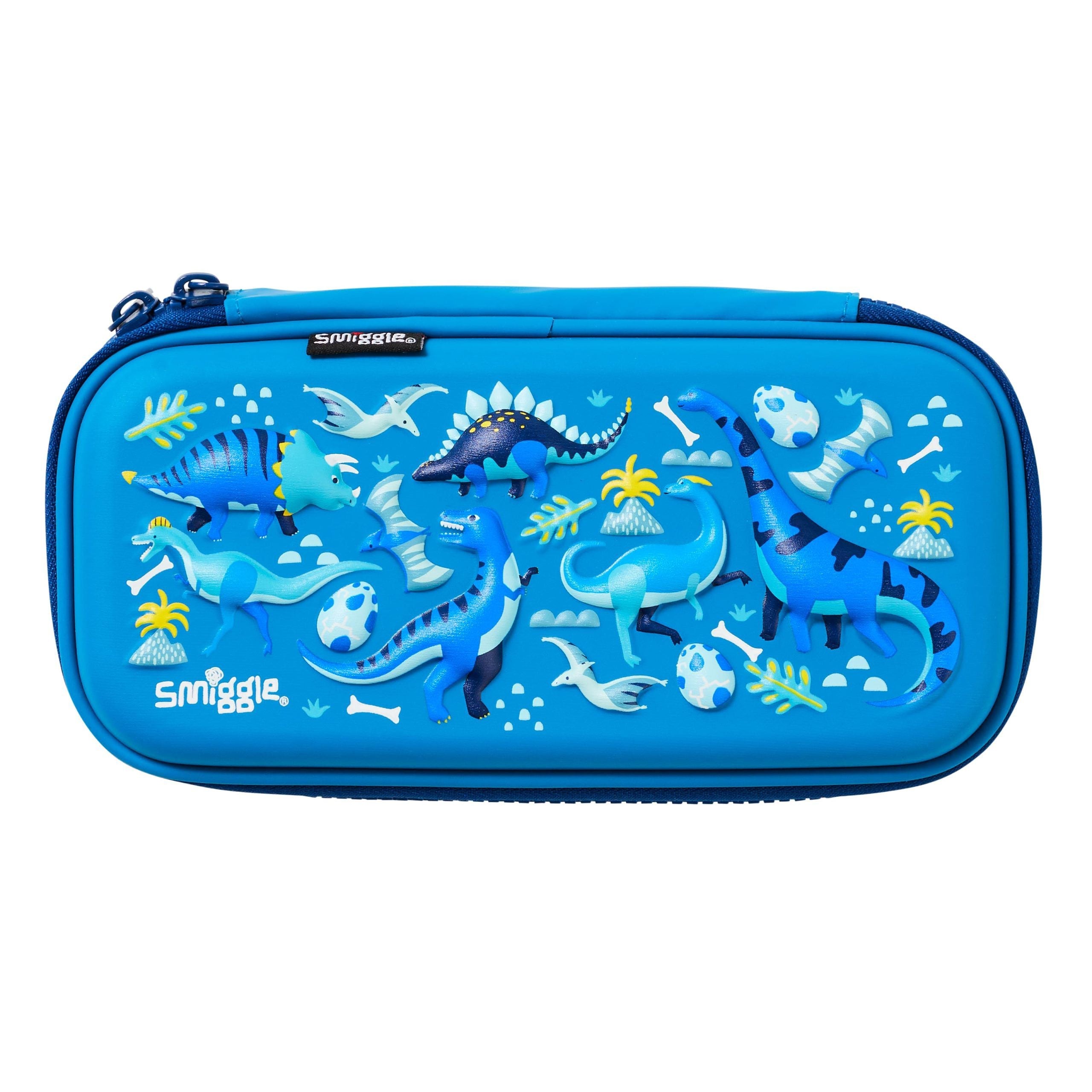 Smiggle - 3D Embossed Hardtop Blue Small Pencil Case