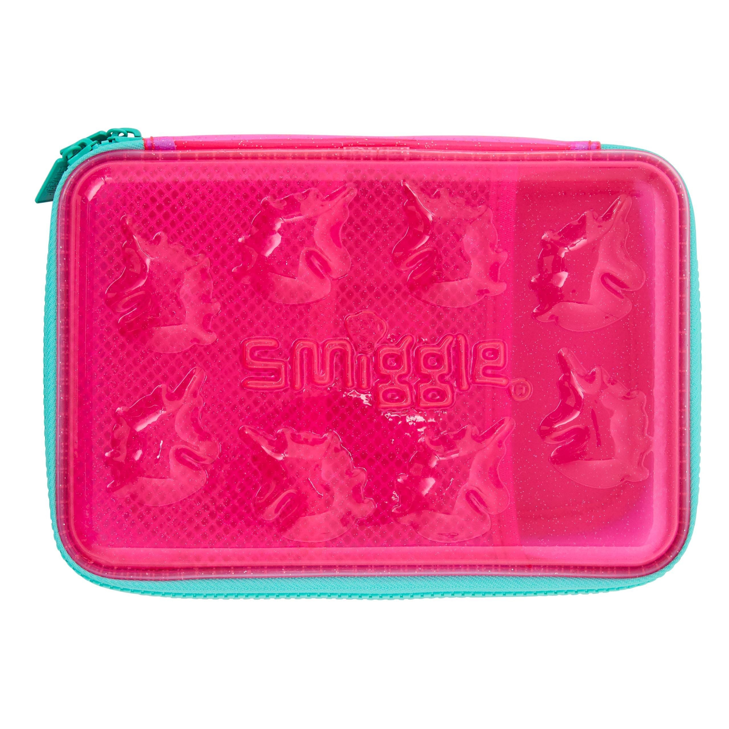 Smiggle - 3D Embossed Hardtop Pink Pencil Case