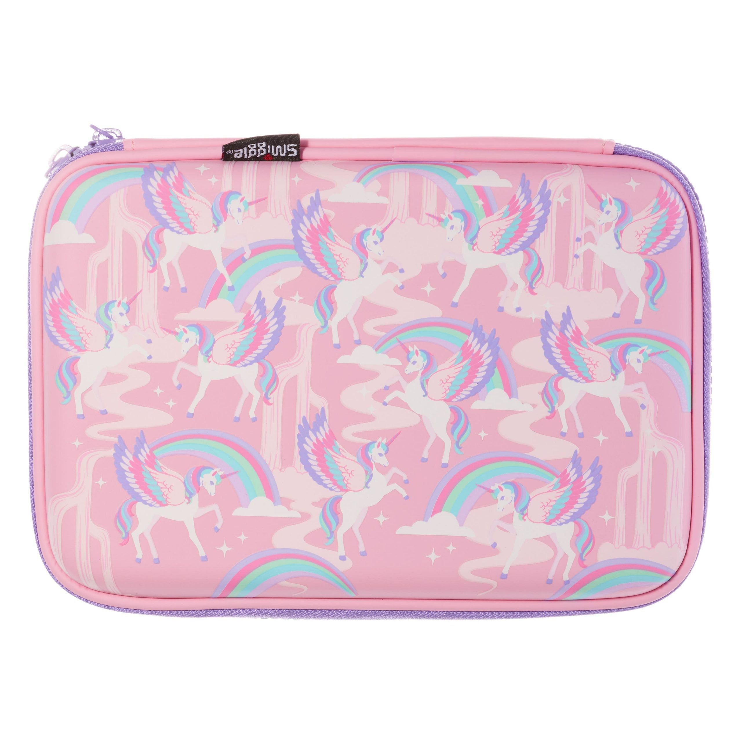 Smiggle - 3D Embossed Hardtop Pink Unicorns Pencil Case