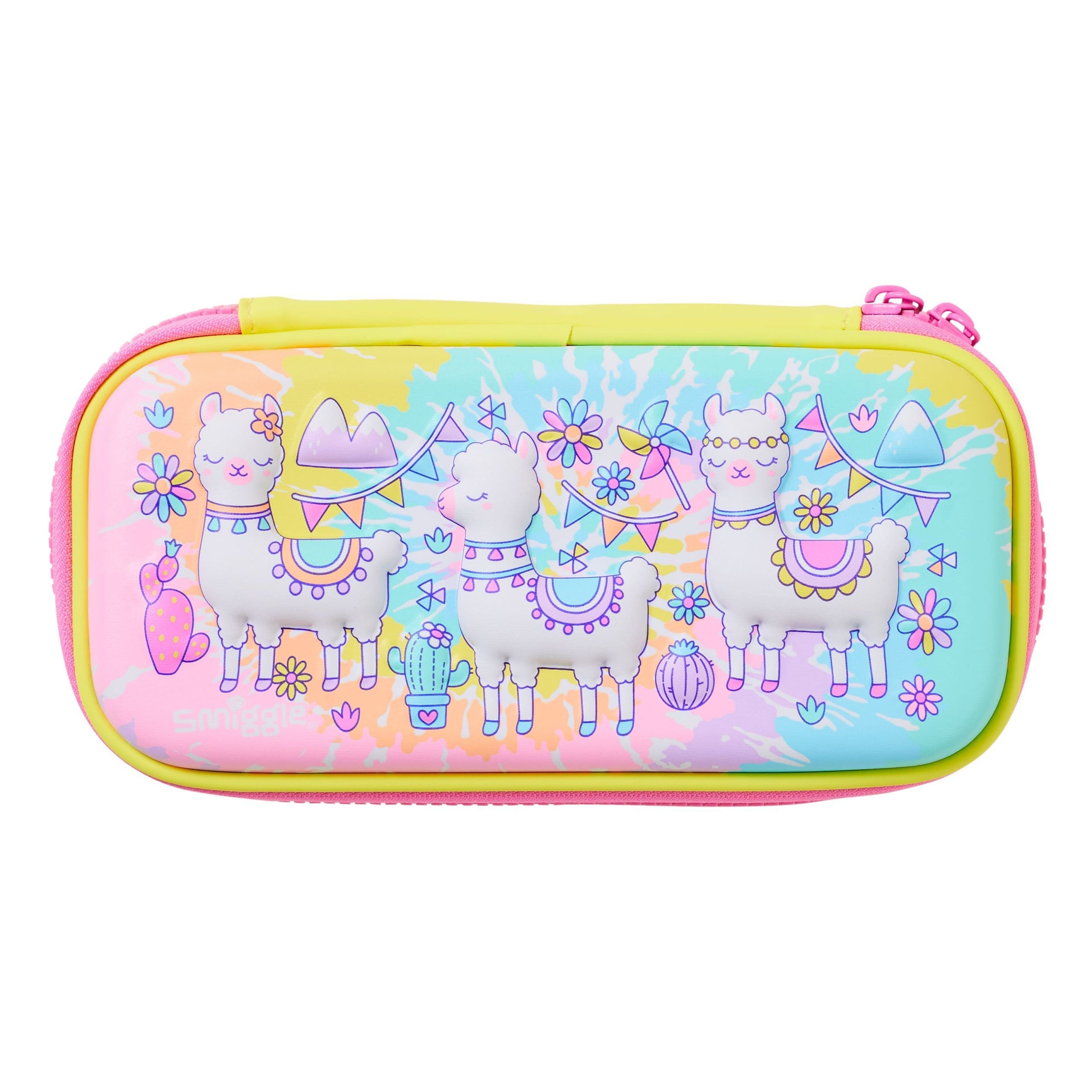 Smiggle - 3D Embossed Hardtop Yellow Small Pencil Case