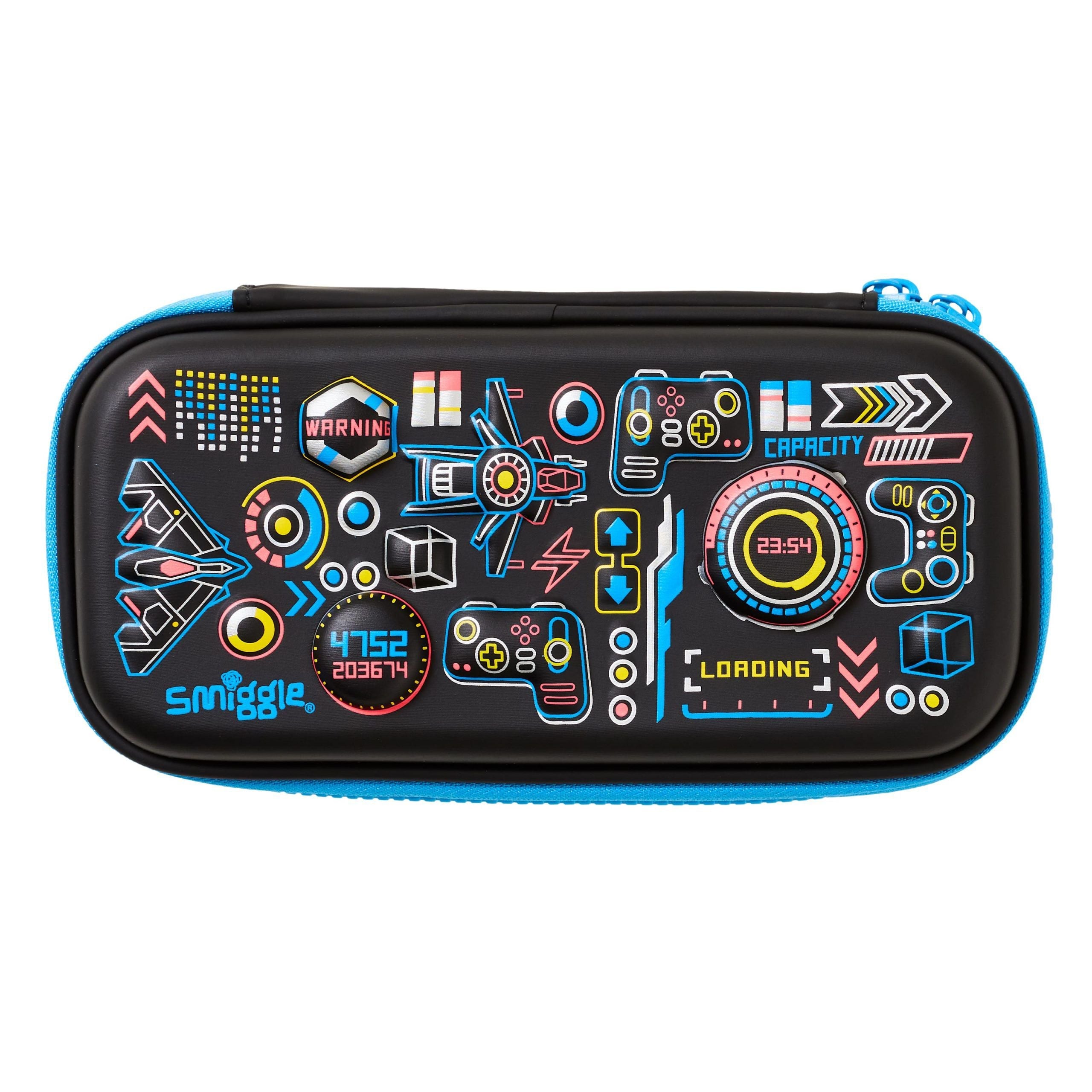 Smiggle - 3D Embossed Hardtop Black Small Pencil Case