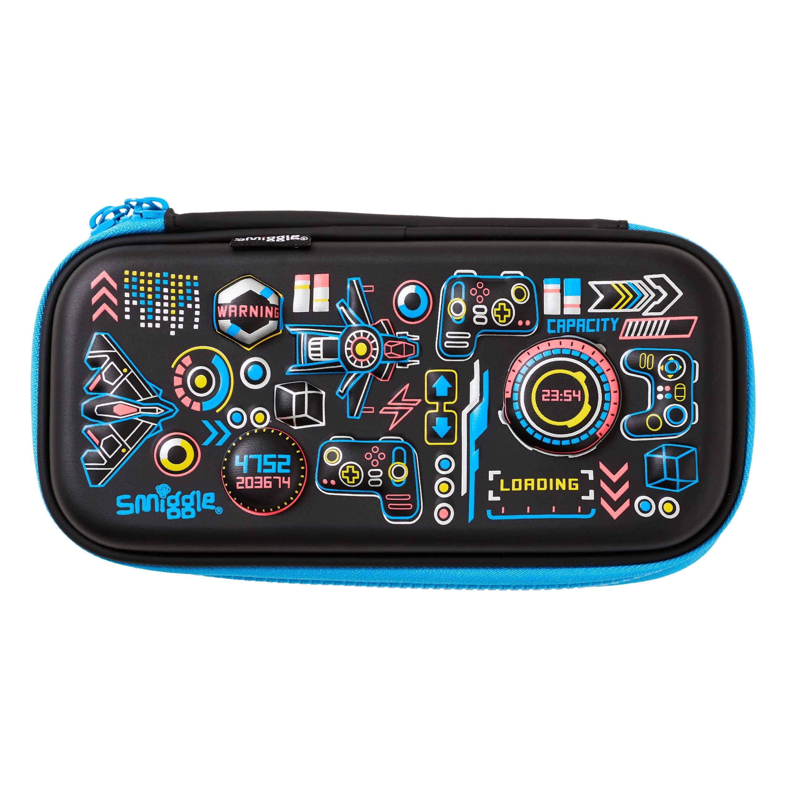 Smiggle - 3D Embossed Hardtop Black Small Pencil Case