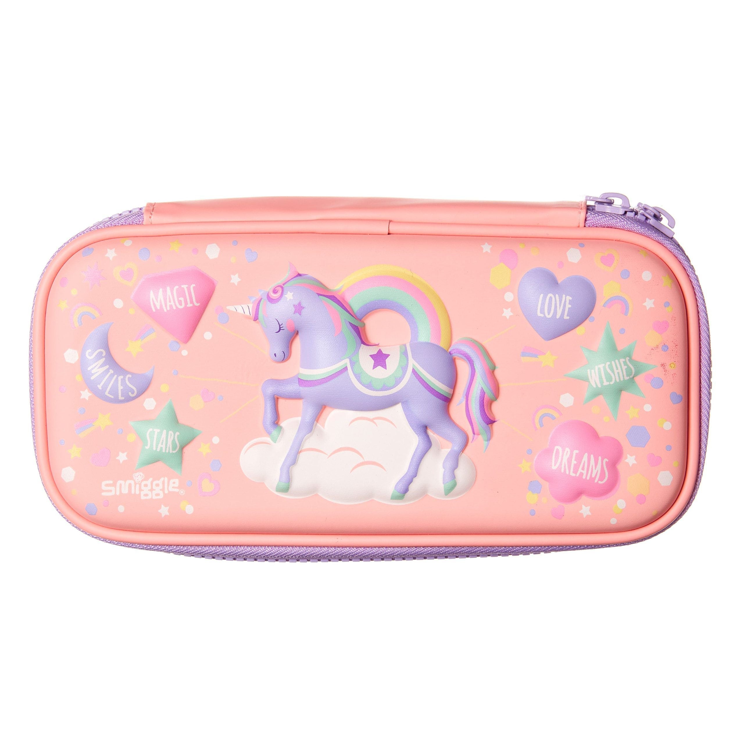 Smiggle - 3D Embossed Hardtop Unicorn Pencil Case