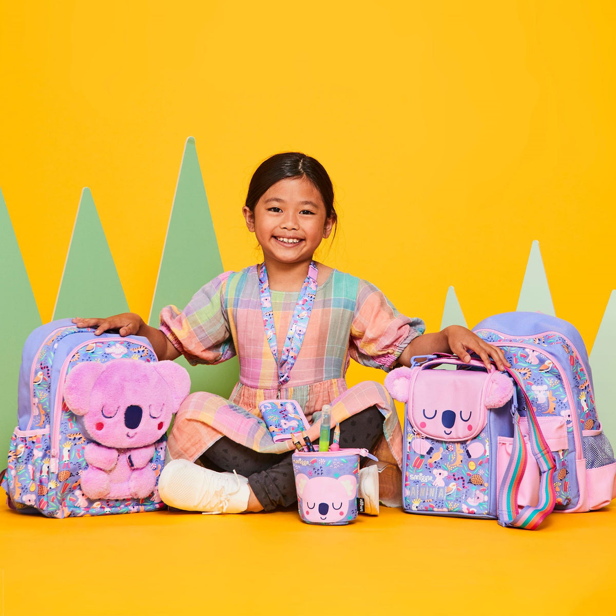 Smiggle - Animalia Junior Bag Water Bottle and Lunch Box Set