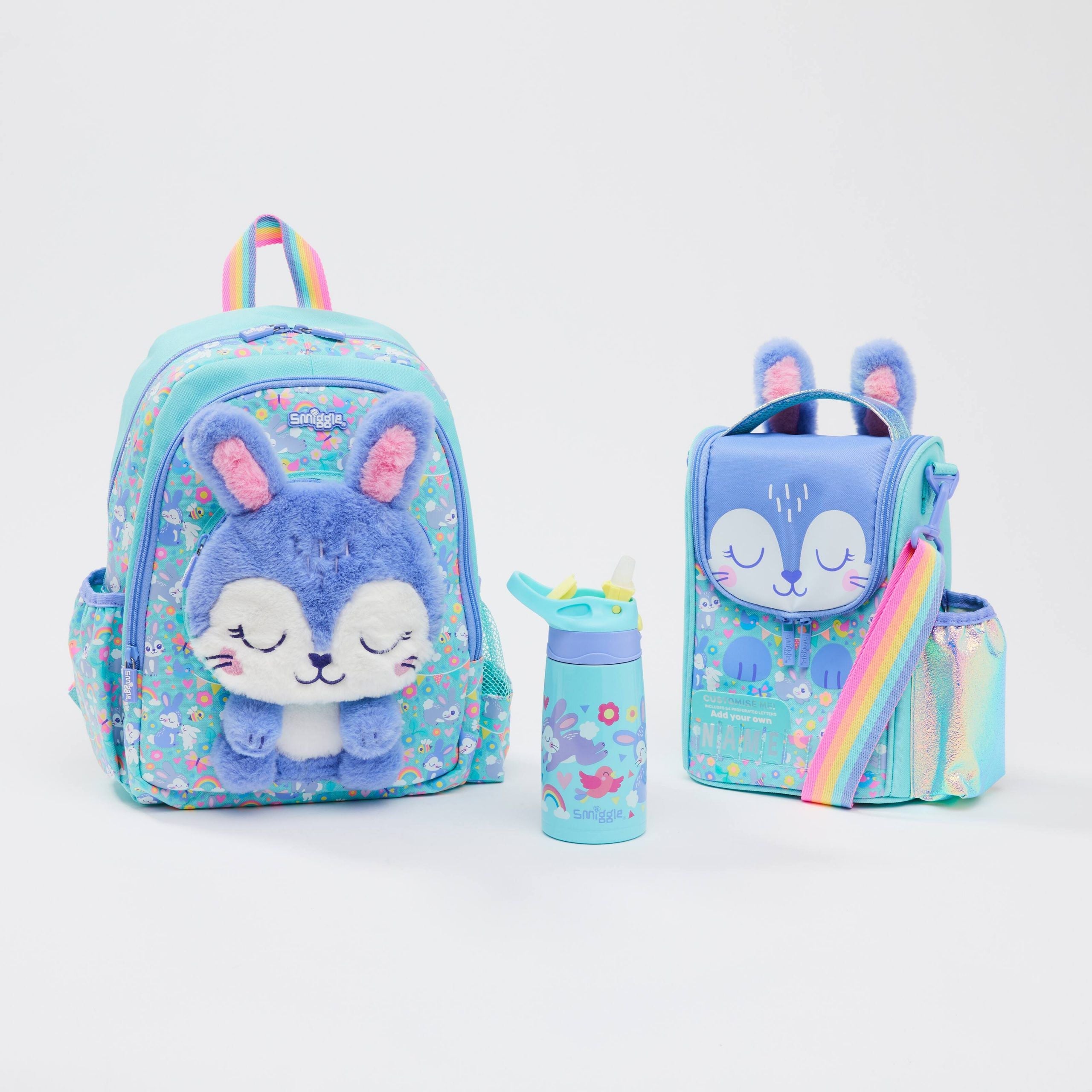 Smiggle - Animalia Junior Bag Water Bottle and Lunch Box Set