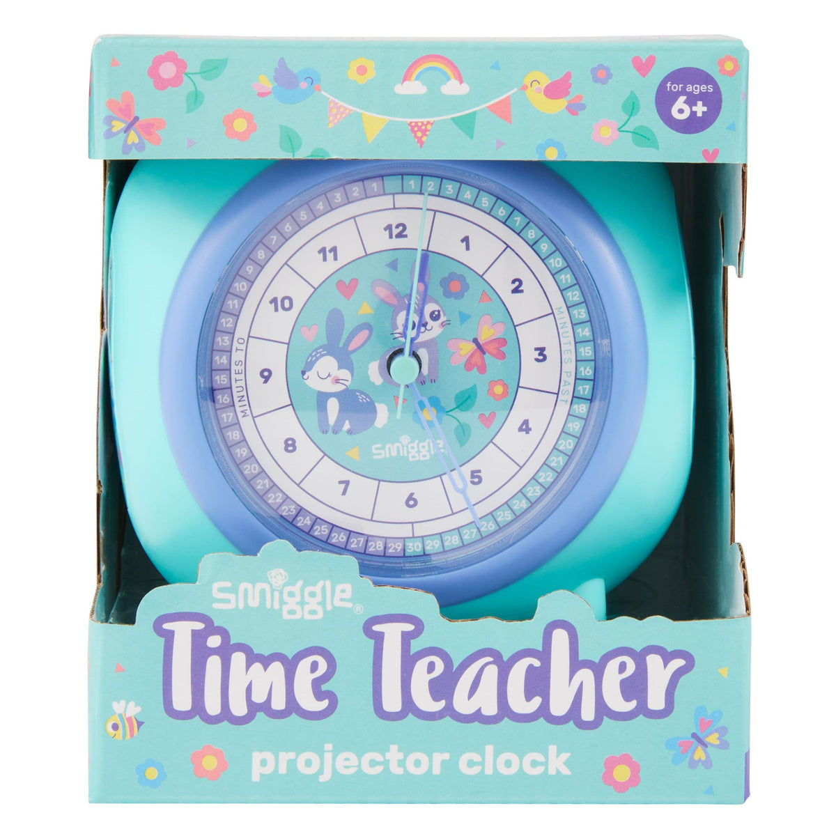 Smiggle - Animalia Time Teaching Projector Analog Clock