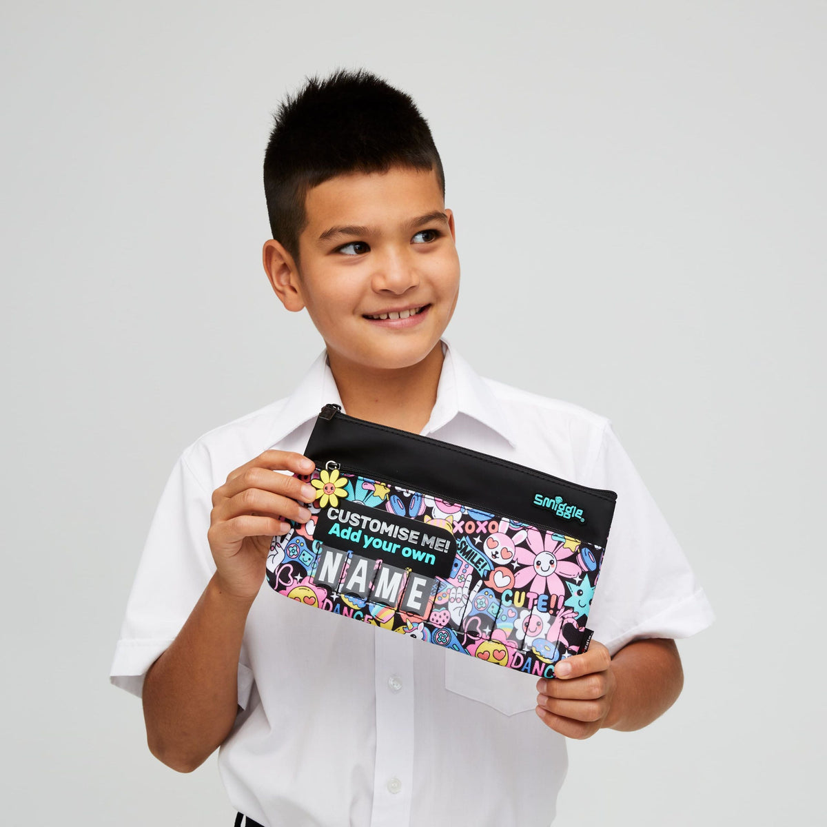 Smiggle - Bright Side Nameplate Pencil Case and Handbag