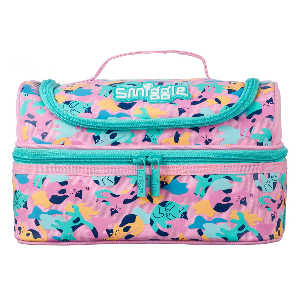 Smiggle - Double Layer Blue Kittens Lunch Box
