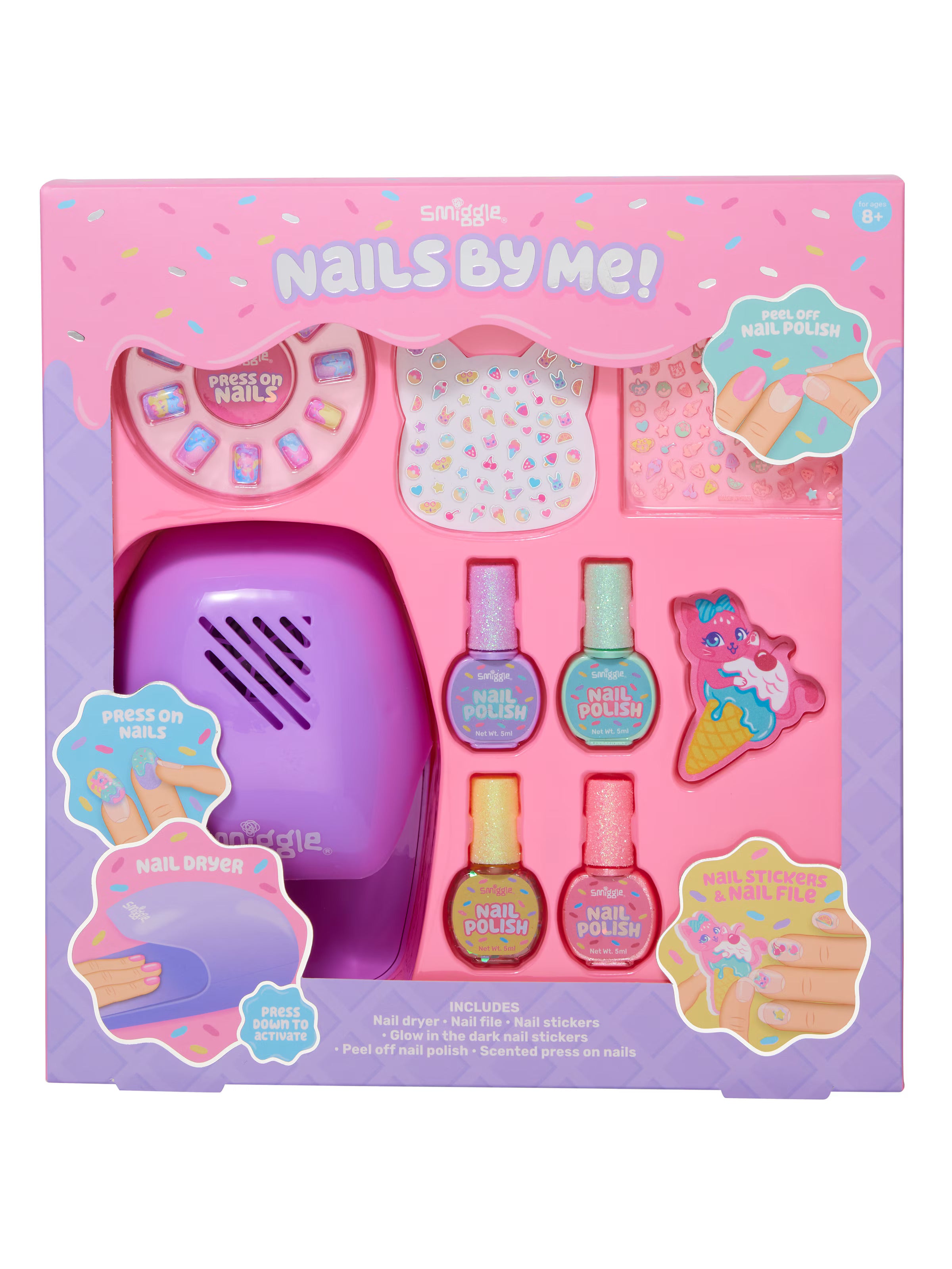 Smiggle - Çocuk Tırnak Tasarım Seti - Dinossi