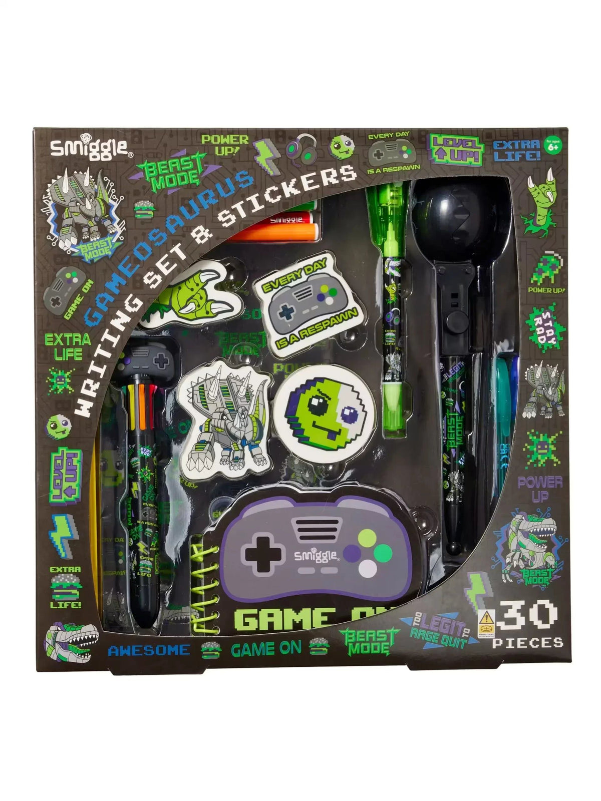 Smiggle - Notebook, Eraser, Pencil and Colouring Stationery Set