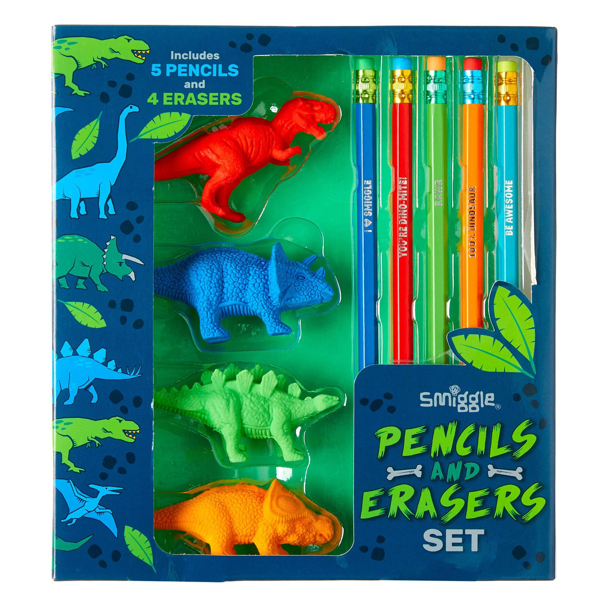 Smiggle - Dinosaurs Pencil and Eraser Pack