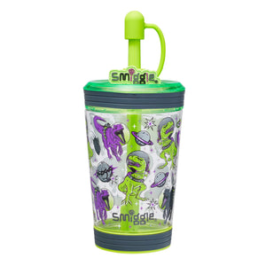 Smiggle - Dinosaurs Non-Spill Water Cup with Straw 580ML