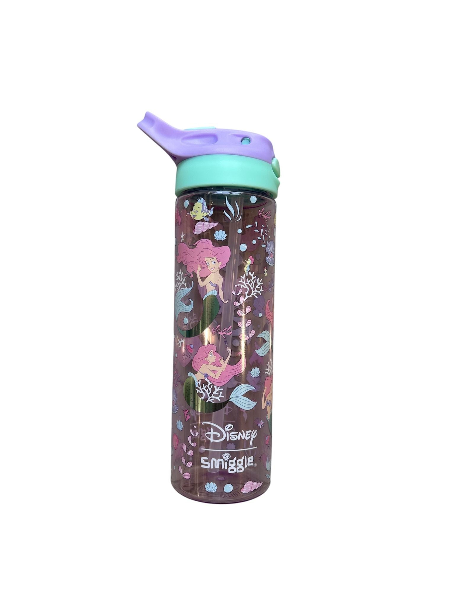 Smiggle - Disney Ariel BPA-free Automatic Straw 650ML Water Bottle