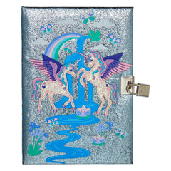 Smiggle - Far Away Unicorns A5 Locked Notebook