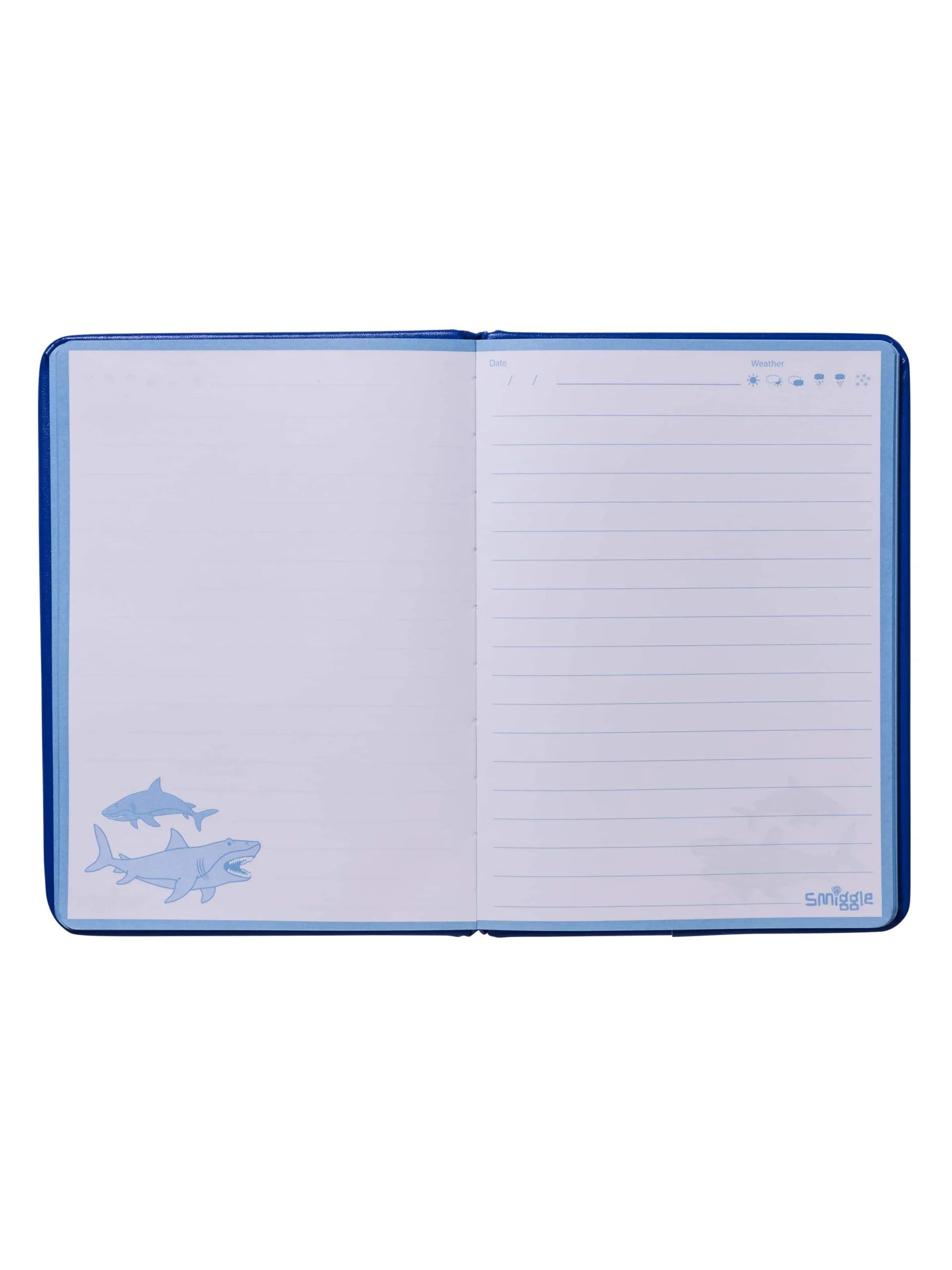 Smiggle - Float Shark Patterned Lined A5 Notebook