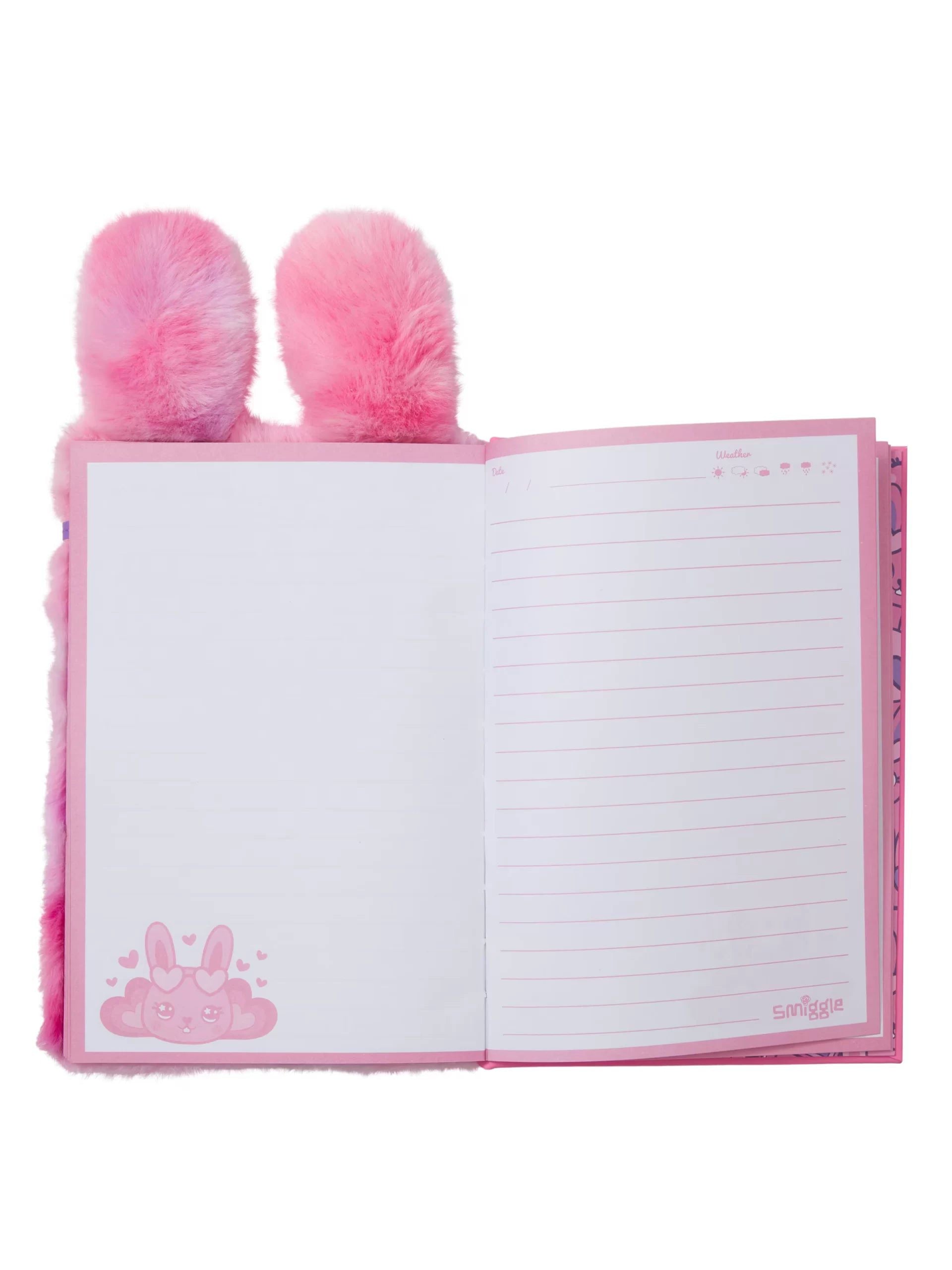 Smiggle - Fluffy Plush A5 Diary and Notebook